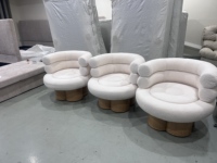 Fauteuil en tissu rétro moderne, dossier réglable manuellement, pieds en bois massif, siège de détente pour la maison, le bureau, la chambre à coucher, le salon