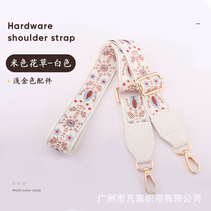 J16-p10-off-white flowers and grass-width 3.8cm