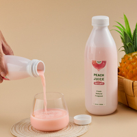 Bouteille en plastique biodégradable 100% HDPE de 350 ml, 500 ml, 850 ml, rechargeable, pour le remplissage à chaud, pour lait et yaourt, avec bouchon inviolable