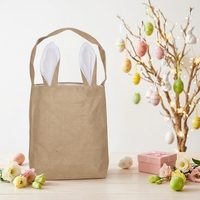 Sac fourre-tout réutilisable en jute avec oreilles de lapin de Pâques, panier cadeau de Pâques, sac écologique pour la chasse aux œufs de Pâques, vente en gros, direct usine, prêt à expédier