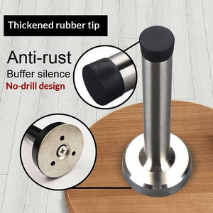 Tope de Puerta de Seguridad Moderno de Acero Inoxidable 304 para Baño, Tipo Montaje en Pared - Product Image 6