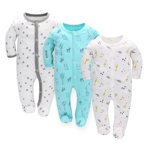 Vêtements personnalisés en usine pour bébés garçons de 9 à 12 <span class=keywords><strong>mois</strong></span> en tissu de coton biologique à manches longues Grenouillères pour bébés vente en gros de vêtements pour bébés - Product Image 3