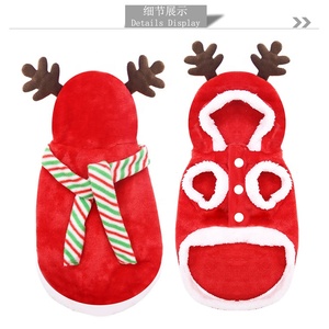 red funny dog clothes winter dog christmas clothes with hat - Product Image 2