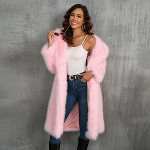 Cappotto in pelliccia sintetica lungo taglie forti <span class=keywords><strong>da</strong></span> donna OEM tipo sciolto con colletto <span class=keywords><strong>da</strong></span> bavero in lana e <span class=keywords><strong>volpe</strong></span> con Design disponibile S-3XL - Product Image 4