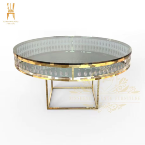 Tavolo di nozze rotondo in cristallo per banchetti Hotel di lusso all'ingrosso - Product Image 2