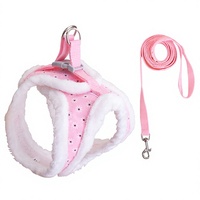 Harnais pour animaux de compagnie en polaire chaude, motif marguerite mignon, réglable, pour chat et chien, gilet doux en peluche pour petits chiens, pour la marche en automne et en hiver