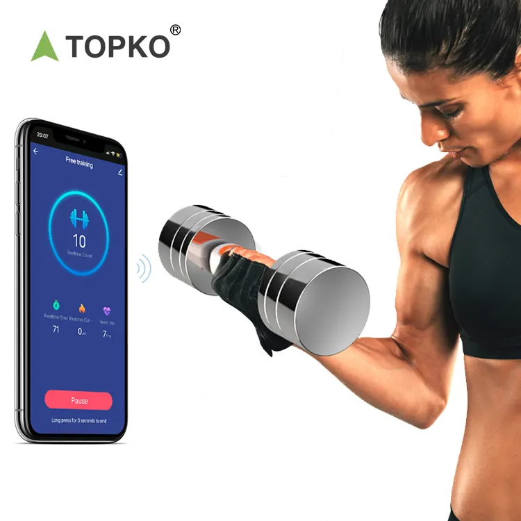 TOPKO professional fitness weight lifting adjustable women bodybuilding smart dumbbell sets buy online recharge steel dumbbell