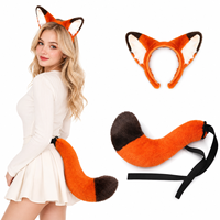 Serre-tête d'Halloween avec oreilles de renard, accessoires pour fêtes et spectacles, ensemble oreilles et queue de renard Nick Wilde