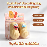 Mainan Fidget Squishy Kacang Lucu - PVC Lembut + Balok Bangunan, Mainan Pereda Stres untuk Semua Usia, Unisex, Permainan Sensorik