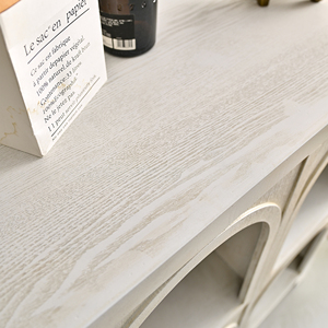 Mueble de Almacenamiento Multifuncional de Madera Maciza Blanca para la Entrada del Salón, Fácil de Montar, Estilo Moderno Rústico - Product Image 4