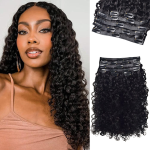 Extensioni di Capelli Umani Vergini Brasiliani con Clip, Lisci/Ricci, Lunghezza 12-30 Pollici, Migliorate, Senza Cuciture, Leggere, Confortevoli, Intatte - Product Image 1