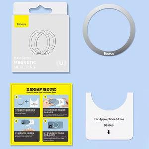 <span class=keywords><strong>Baseus</strong></span> 2PCS Anneau magnétique en métal pour iPhone 15 14 13 12 11 Pro Max Plus Aimant pour Samsung Xiaomi Plaque de charge sans fil - Product Image 5