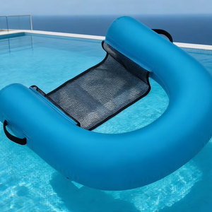 Flotteur de <span class=keywords><strong>piscine</strong></span> gonflable en forme de U <span class=keywords><strong>avec</strong></span> fond en maille pour un confort optimal, réduit la température corporelle de 3 degrés ° C, Idéal pour les Journées Chaudes d'Été - Product Image 1