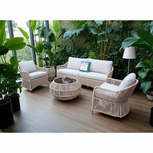 PRSF-214 Poly Rotin Faux Osier Confortable Étanche Écologique En Plein Air Patio Loisirs Sièges En Forme De Lune Conception pour Jardin - Product Image 1