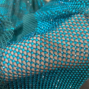 도매 패션 크리스탈 비즈 스톤 다이아몬드 메쉬 패브릭 탄성 트리밍 - Product Image 2