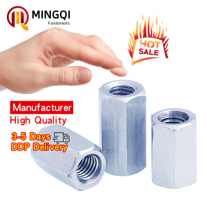 Nhà sản xuất cung cấp dài Nut din6334 M6 M8 M10 M12 M14 mạ kẽm chất lượng cao thép carbon dài Hex khớp nối NUT - Product Image 1