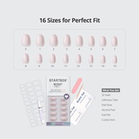 Ongles artificiels extra courts ovales en gel souple réutilisables à presser avec colle, 30-32 pièces, couleurs assorties pour doigts