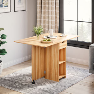 <span class=keywords><strong>Tavolo</strong></span> da Pranzo Pieghevole <span class=keywords><strong>Salvaspazio</strong></span> con 2 Ripiani Versatile <span class=keywords><strong>Tavolo</strong></span> Estensibile con Ala Ribaltabile in Legno per Sala da Pranzo - Product Image 6