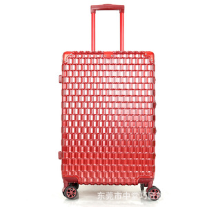 Red 24-Inch Unisex Trolley <b>Suitcase</b> With Spinner Wheels Password <b>Lock</b> For Travel - Product Image 1