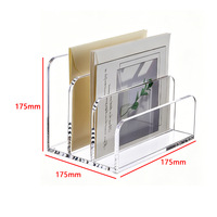 Organisateur de bureau rectangulaire en acrylique exclusif transfrontalier, trois compartiments, transparent, personnalisable, serre-livres et porte-documents