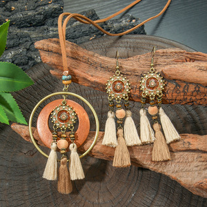 Parure de bijoux bohème en alliage, collier et boucles d'oreilles pour femme, style bohème pour soirée 2025 - Product Image 4