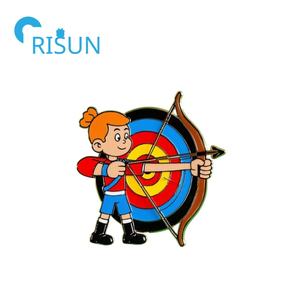 Fabrication de broches de tir à l'arc en métal émail personnalisé tir à l'arc archers <span class=keywords><strong>cible</strong></span> épinglette insigne personnalisé broche Bullseye - Product Image 4