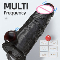 Silicone 10 vitesses à distance vibrant coq manchon anneau agrandissement pénis réutilisable gode préservatif vibrateur sex toy pour hommes femmes