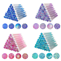 Brosse à cils jetable en gros avec manche pailleté et tubes de rangement, plusieurs couleurs disponibles, brosse de nettoyage pour extensions de cils