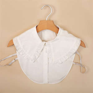 Nuevo estilo personalizado 100% algodón moda blanco Color sólido mujeres falso desmontable cuello falso - Product Image 1