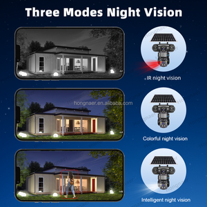 Kamera Pengawas Hongnaer 8MP 3 Video Lensa Ganda Nirkabel 4G Panel Surya V380 Pro 4K Keamanan Luar Ruangan Kamera CCTV Surya Kartu SIM 4G - Product Image 5