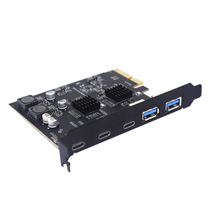 TISHRIC PCIE 4X ke tipe-c * <span class=keywords><strong>3</strong></span> USB * 2 kartu ekspansi USB <span class=keywords><strong>3</strong></span>,2 GEN2 10Gbp/s kartu adaptor kecepatan penuh AMS3142 Chip hanya untuk PC Windows - Product Image 1
