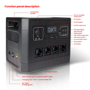 Centrales Électriques Portables Grande Capacité 2000W pour Extérieur, Stockage d'Énergie Mobile 110V/220V, Alimentation à Onde Sinusoïdale Pure, Lithium Fer - Product Image 3