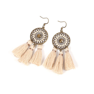 Pendientes de Borla Estilo Bohemio, Aleación Chapada en Bronce Antiguo, Flecos Azules, Conjuntos de Joyería de Moda para Mujer para Fiestas - Product Image 6