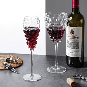 卸売高級ヴィンテージ結婚披露宴刻印ガラスクリスタル赤ワインシャンパンフルート