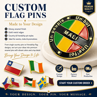 Broche Ronde Personnalisée du Mali en Métal Émaillé, Style Traditionnel, Fournisseur en Gros, Épingles Drapeaux de Tous les Pays du Monde