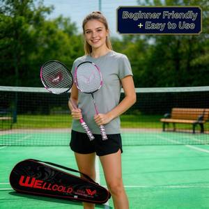 Ensemble de raquettes de <span class=keywords><strong>badminton</strong></span> en alliage d'aluminium durable (lot de 2) avec manches en acier, poignées en PVC, design léger et écologique, style sportif - Product Image 5