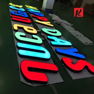 Kexian - Letras de acrílico grandes para uso externo, letreiro personalizado em 3D, letreiro de canal LED para lojas de empresas, sinal de negócios em acrílico