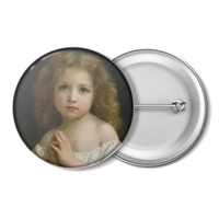 Insigne en métal en plastique de style antique et moderne circulaire personnalisable de 58mm Photos personnalisées et fond de marque en métal de dessin animé