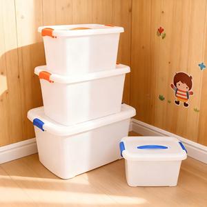 Caixa de Armazenamento Plástica Personalizável <span class=keywords><strong>7.5L</strong></span> 12L 19L Organizador Transparente para Quarto Infantil e Armazenamento Doméstico - Product Image 2