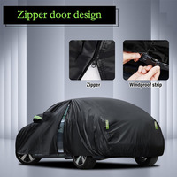 Funda Protectora para Auto Impermeable de Poliéster para Todo Clima, con Protección Solar y contra la Lluvia, con Cierre en la Puerta para Toyota Corolla y Honda Civic