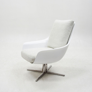 Fauteuil de loisirs individuel de style moderne, fauteuil de bureau pivotant pour salon et balcon, fauteuil lounge individuel marron, couleurs personnalisables - Product Image 1