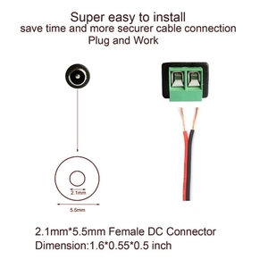 Conectores macho hembra de 12V CC, adaptador de enchufe de alimentación de 2,1*5,5mm, Conector de enchufes para señal de Color, tira LED, cámara CCTV - Product Image 2