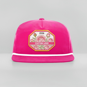 Casquettes Snapback 5 Panneaux Non Structurées avec Logo Brodé Personnalisé, Résistantes à l'Eau, en Gros, Modèle Baseball Rope Ri 256 - Product Image 4