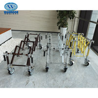 GA102E Chariot de transport pliable en alliage d'aluminium pour cercueil funéraire, vente en gros Chine