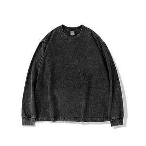 Camiseta de Manga Larga con Logotipo Personalizado, Estilo Vintage, Lavada al Ácido, para Hombre, Camiseta Extra Grande de Algodón Grueso, 100% Algodón para Hombre - Product Image 4