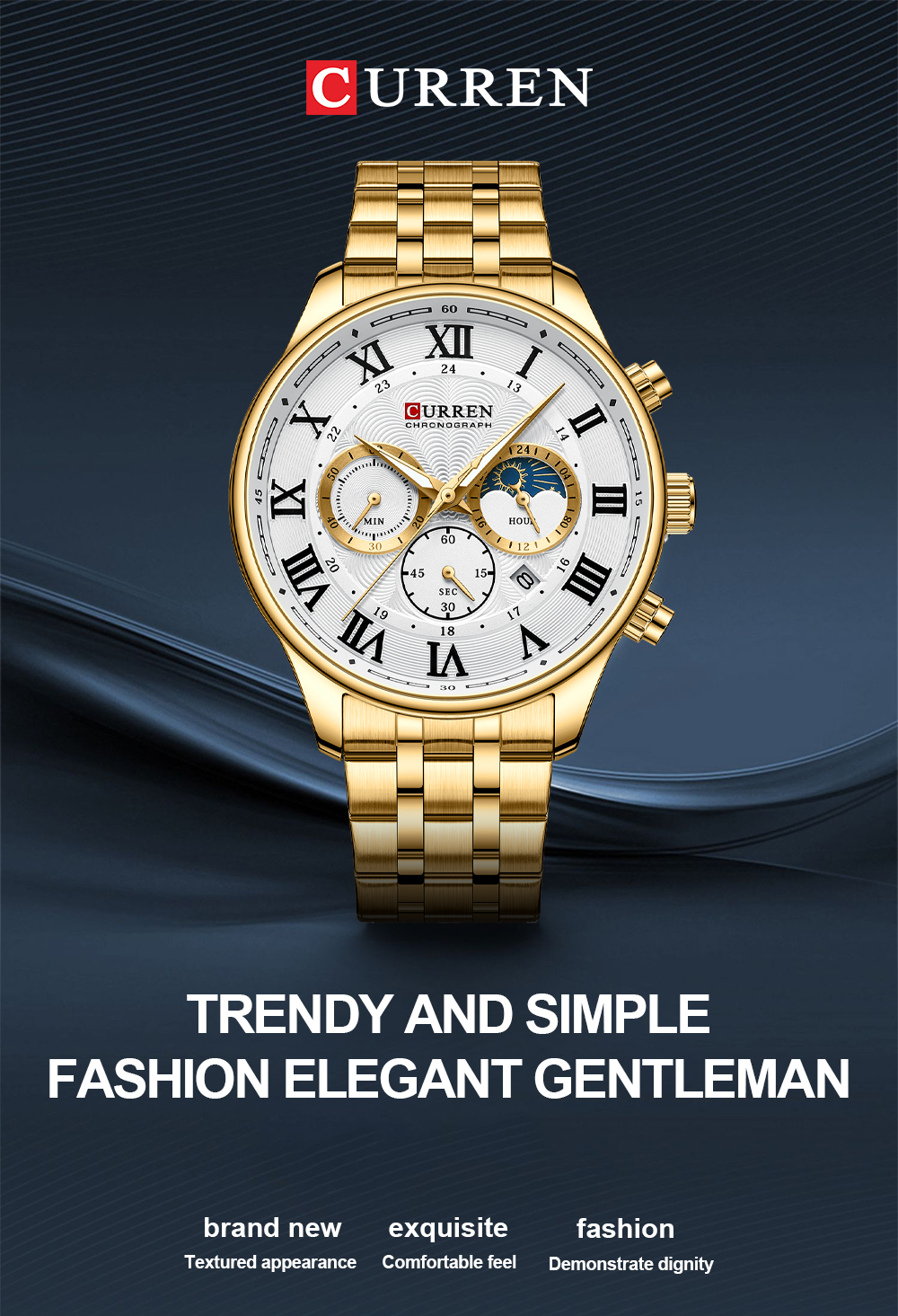 CURREN 8427 Watch for Men Hot Selling 3ATM Waterproof Men's Watches Fashion Luminous Hands with Calendar Men's Sports Watches