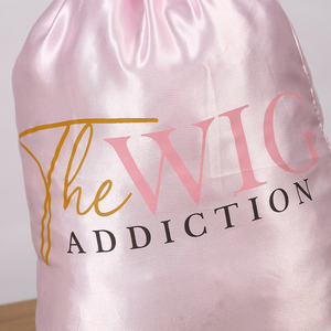 Özel toptan İpli saten kumaş giyim peruk çanta büzgülü torba çanta - Product Image 3