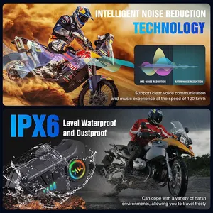 Venta caliente Bluetooth V5.3 Casco de motocicleta Auriculares inalámbricos IPX6 Impermeable para conductores
