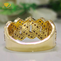Bijoux hip hop Bague cubaine personnalisée Vvs Moissanite Glacé Argent 925 Plaqué or Bling Moissanite Miami Cuban Mens Half Ring