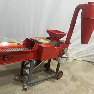 Machine à couper l'herbe compacte rouge avec moteur et bande transporteuse pour le traitement des matériaux secs et humides Capacité de traitement de 3 à 5 tonnes par heure - Product Image 4